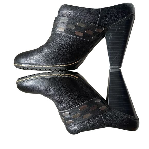 EURO SOFT by SOFFT 9M Sacha Leather Mules Clogs Slides Heels Buckle EuroSoft - Picture 6 of 12